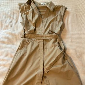 Loft Khaki button down cargo dress.